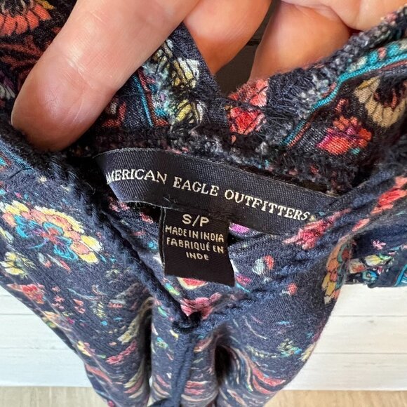 American Eagle Outfitters Dress Womens Size S/P Boho Floral Tassels Tank Mini - Picture 2 of 16